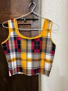 Plaid Cropped Tank Top