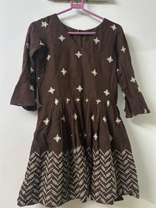 Brown short lucknowi kurti