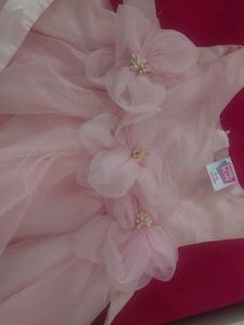 Pink Floral Tulle Dress