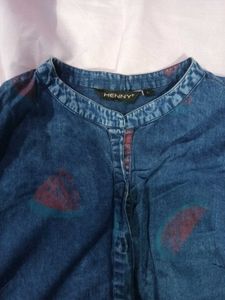 Denim  colour Tunic Top