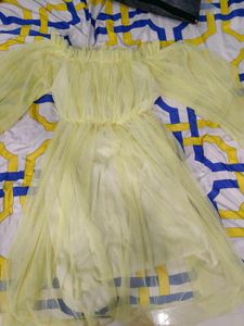 "Pale Yellow Tulle Dress"