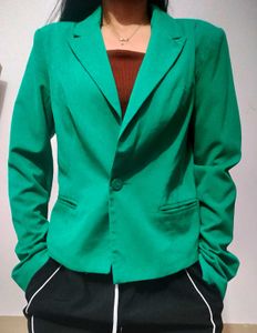 Green Cropped Blazer