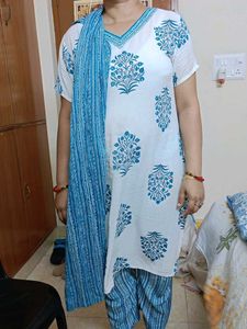 Blue Flower Print Suit