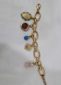 Original Zara Stone Medallion Charm Bracelet