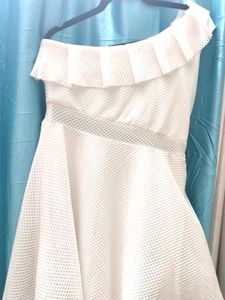 White Off-Shoulder Dress For Women(XL)