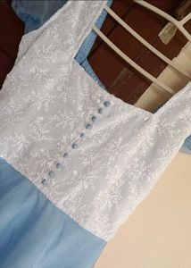 Elegant Blue &amp; White Dress