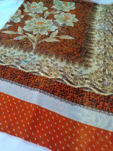 Floral Print Embroidery Saree 😍