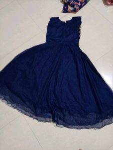 Navy Blue &amp; Gold Party Dress