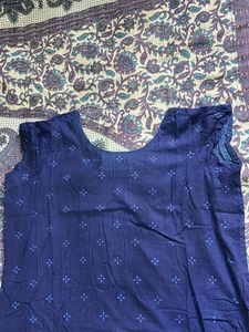 Navy Blue Cotton Kurti