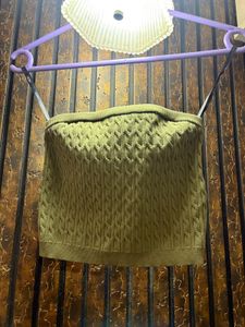 Olive Green Knit Tube Top
