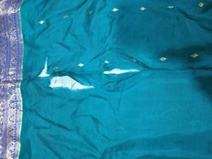 Elegant Teal &amp; Blue Saree