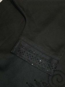 BLACK ABAYA VERY SHINY STONE WORK