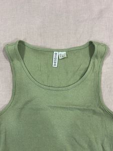 H&amp;M DIVIDED Ribbed Tank Top - Light Green