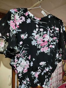 Black Floral Top