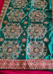 Elegant Green Embroidered Saree