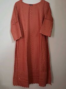Sea Green And Brick Red Kurtas