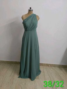 Elegant Green One-Shoulder Dress