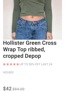 Hollister Green Cross Wrap Top
