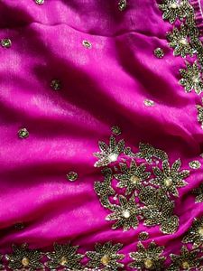 Magenta Embellished Saree