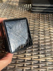 Set of Black Leather Earrings Boxes