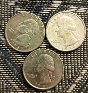 3 Quarter Dollars (Eagle) Of 1990s