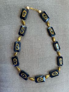 Blue & Gold Long Necklace