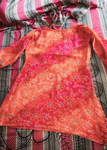 Orange Floral Kurta 🧡