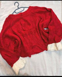 Red Cropped Sweater
