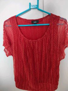 Rust Lace Top