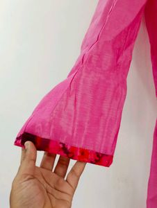 Pink Embroidered Kurta