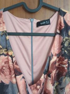 Kazo Pinka And Black Wrap Dress