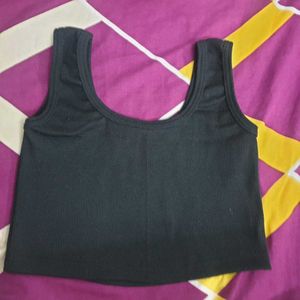 Black Ribbed Tank Top