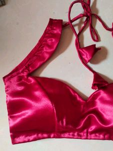 Sweetheart Neck Padded Silk Blouse