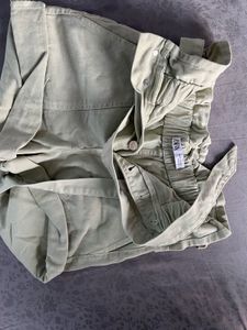 Olive Green High-Waisted Shorts