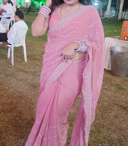 Jimmi Choo Saree With Stitched Blouse