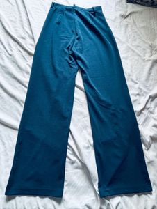Chic Teal High Waist straight fit Trouser