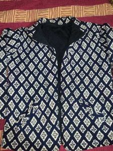 Patterned Blue Ethnic No Chain  Jacket