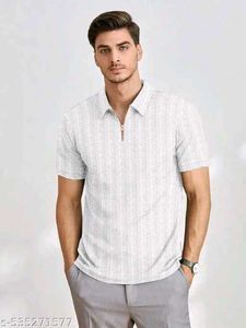 White Ribbed Mock Neck Tee