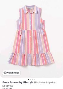New Fame Forever- Striped A-Line Girls Dress