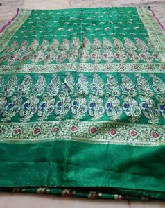 Banarsi Gajval Saree With Blouse Piece