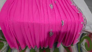 Pink Embellished Saree