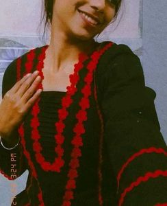 Pakistani Black &amp; Red Kurta Set