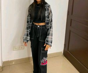 Pocket Wide Leg Jeans
