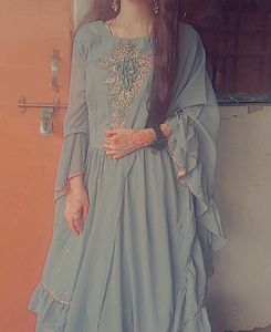 Grey Embroidered 2-Piece Suit