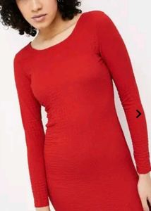 Ginger Red Bodycon Long Sleeve Dress