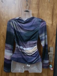 Abstract Print Long Sleeve Top