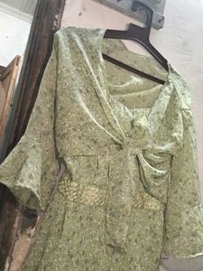 Green Floral Dress with Jacket