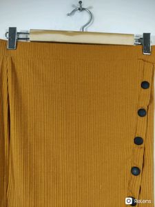Shein Mustard Yellow Casual Mini Skirt (Women&#39;s)