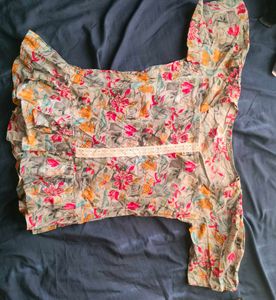 Floral Print Short Kurta