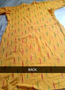 Ikkat Yellow Kurta